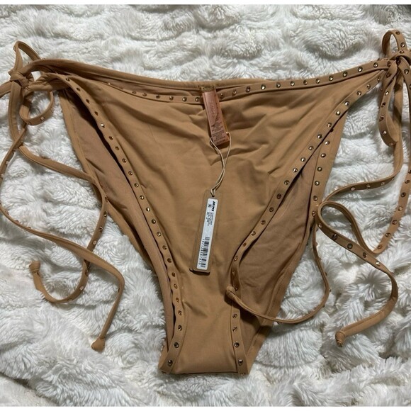 Skims swim rhinestone tie bottoms Ochre Size 4X NWT - Picture 2 of 4
